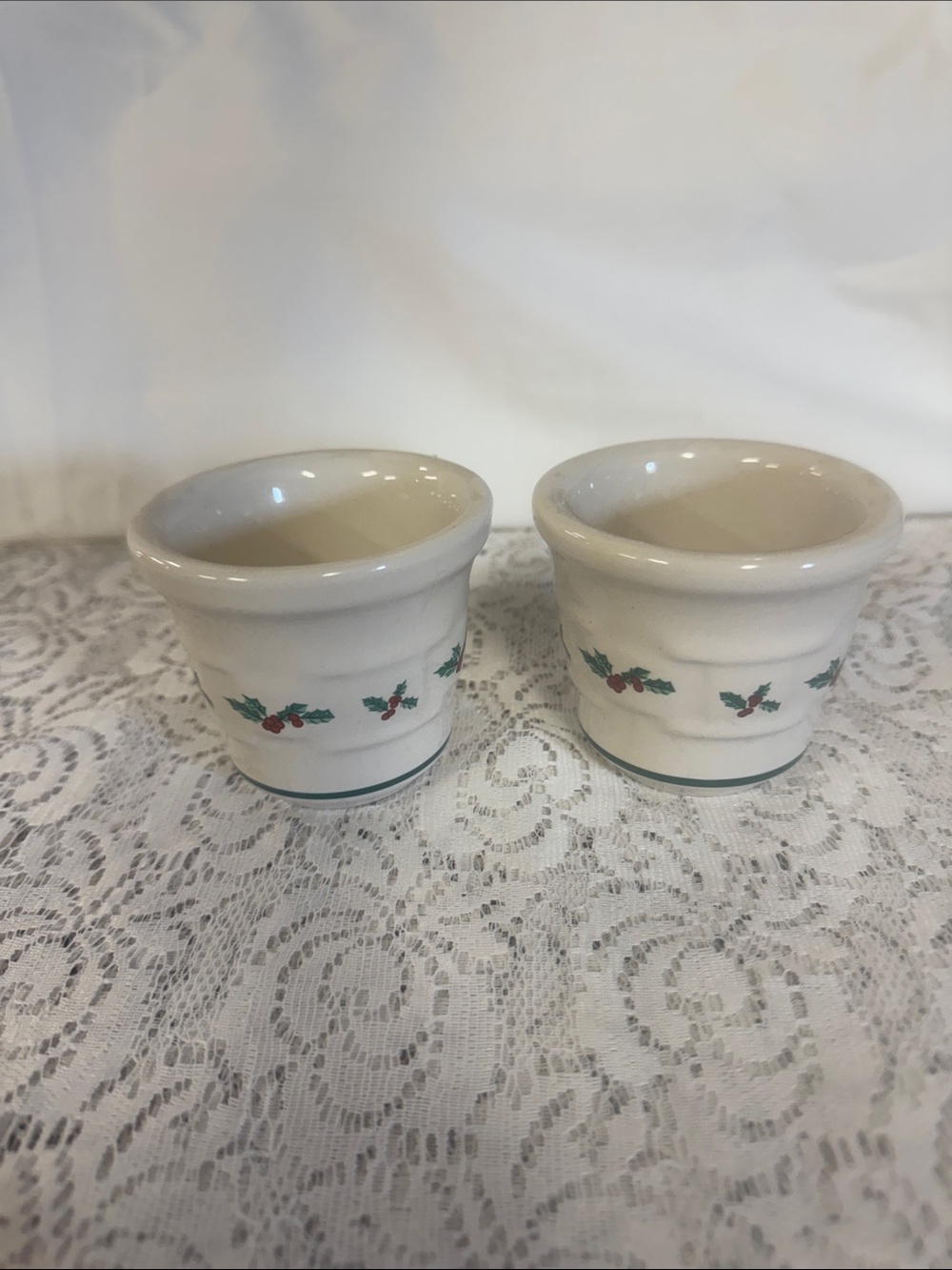 Longaberger Festive Holly Votive - Set of 2